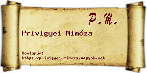 Privigyei Mimóza névjegykártya